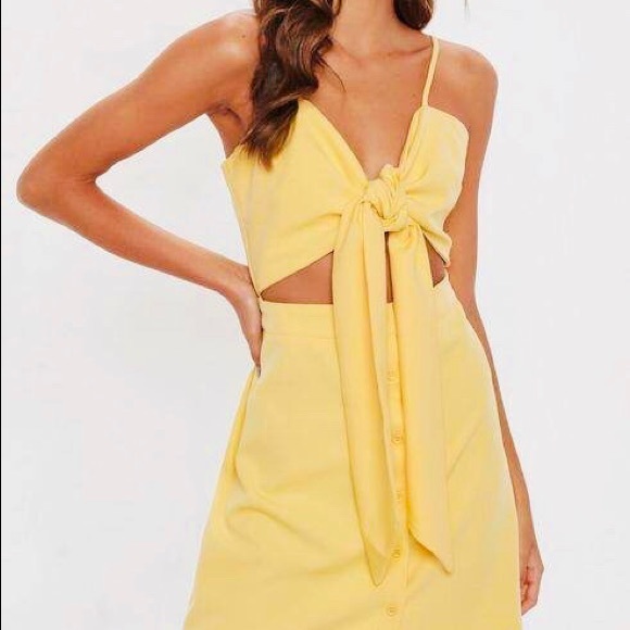 Yellow Tie Front Dress - Picture 7 of 7